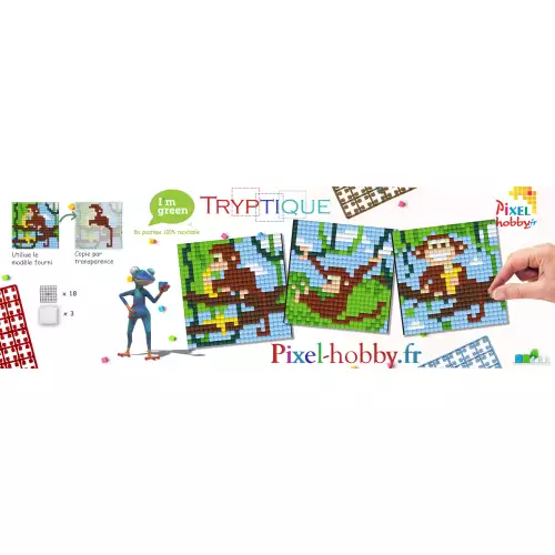 pixelhobby Triptyque Singes