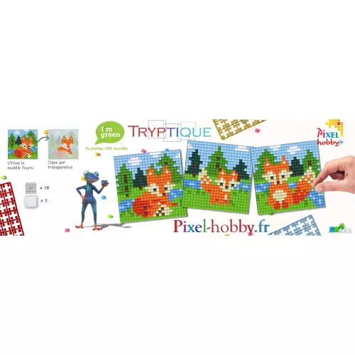 pixelhobby Triptyque Renard