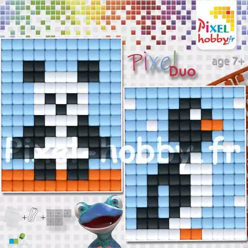 pixelhobby Duo Animaux - Pingouin, Panda