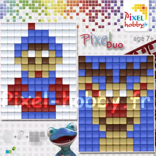 pixelhobby Duo Noël- Gamin, Rêne