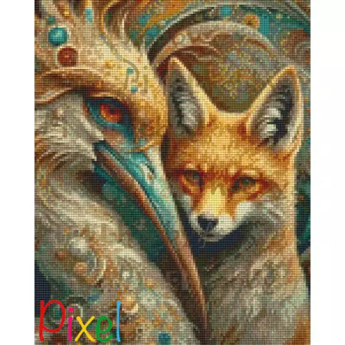 pixelhobby Contes et Fables revisités - La Cigogne et le Renard