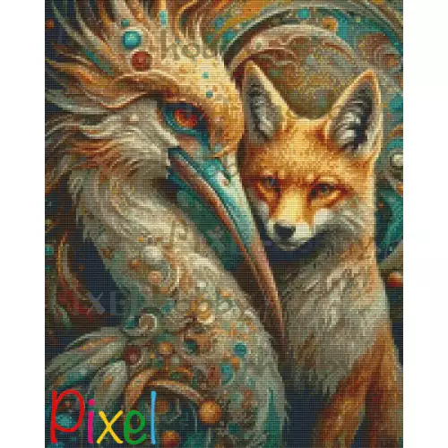 pixelhobby Contes et Fables revisités - La Cigogne et le Renard