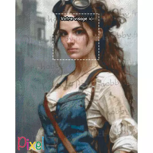 pixelhobby Collection Héroïne - Aviatrice - kit personnalisable