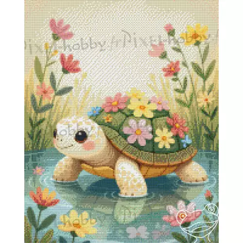pixelhobby Collection Doudou - La tortue qui aimait les fleurs