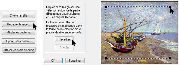 logiciel pixelhobby designer : cadrage et crop image