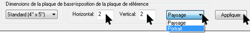 logiciel pixelhobby designer : selection du format et du nombre de plaques
